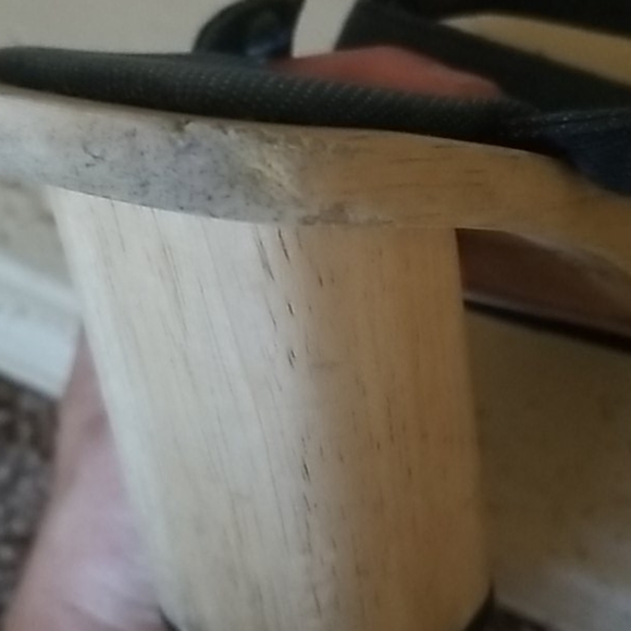 Colin Stuart wood & denim "Block" Heels - Picture 10 of 10